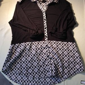 Womens M PETITE Black/White STYLE&CO Tunic